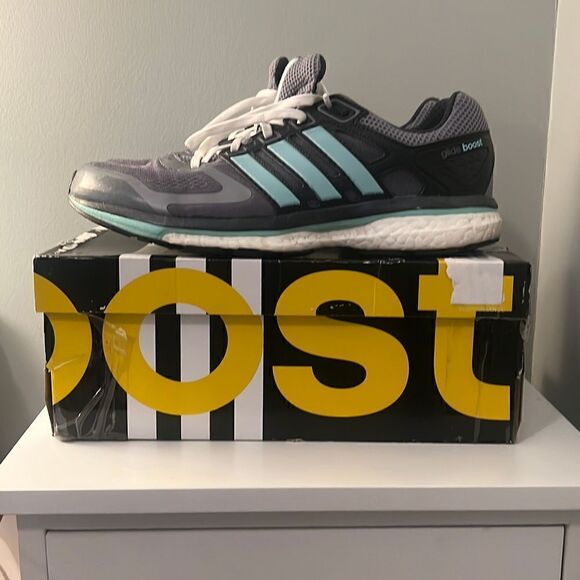 Gray & Blue Adidas Supernova Glide 6 Running Shoe - Picture 1 of 14